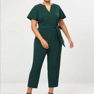 Short sleeve army green jumpsuit